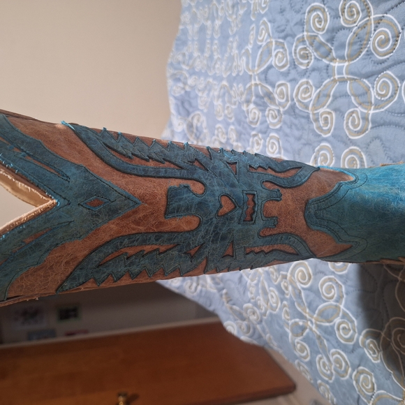 Corral Tan Leather Cowboy Boots - Picture 2 of 8